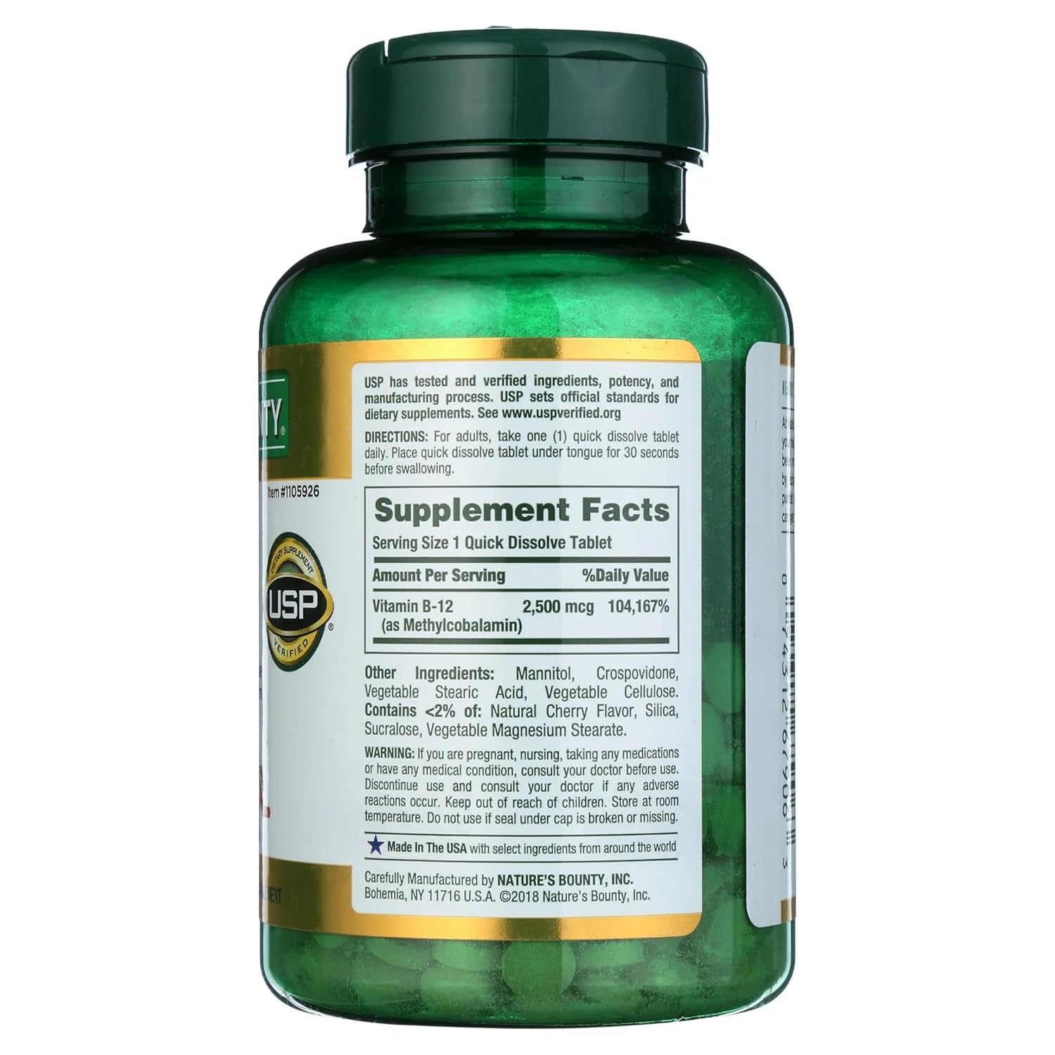 Nature B B-12 Methycobalamin, 300 Quick Dissolve Tablets