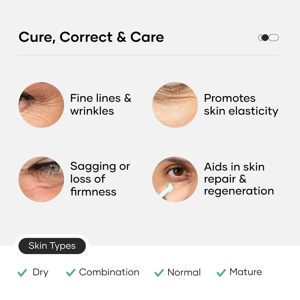 Cureskin Under Eye Gel for Dark Circles for Women and Men | Bio-Peptide Under Eye Gel to Reduce Dark Circles, Puffiness & Wrinkles | Under Eye Cream for Men and Women