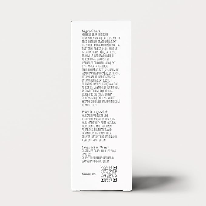 Nature4nature Natural Hair Oil for Men and Women Contains Bhringraj and Jatamansi - 100 Ml