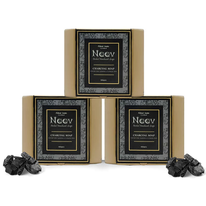 Neev Herbal Handmade Soaps Charcoal Soap - 100 gms (Pack of 3)