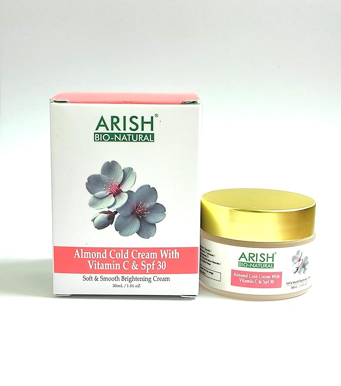 Arish Bio-natural Almond Cold Cream With Vitamin C & Spf 30 - 30 Ml