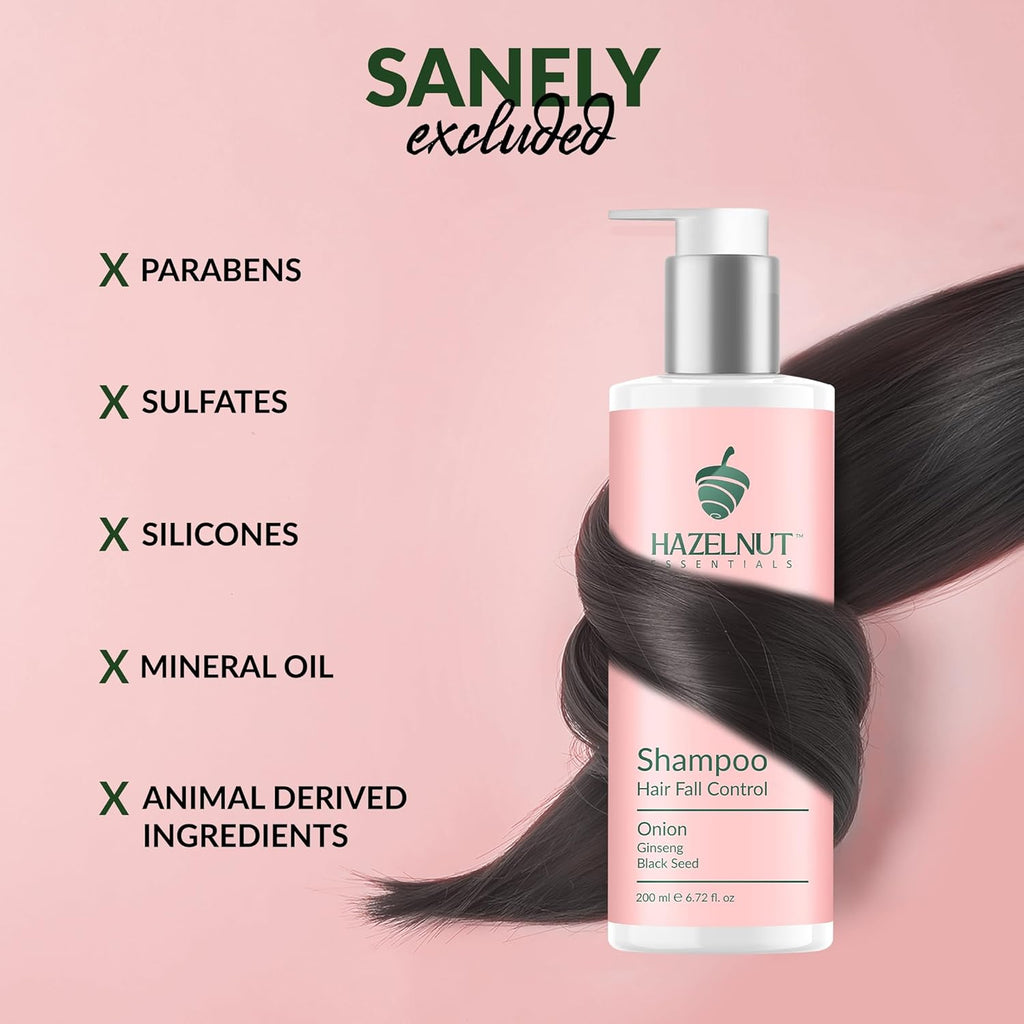 Hazelnut Essentials Onion Shampoo Hair Fall Control - 200 ml