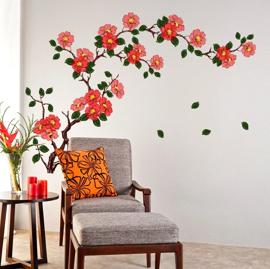 Decals Design Floral Branch Antique Flowers Wall Stickers