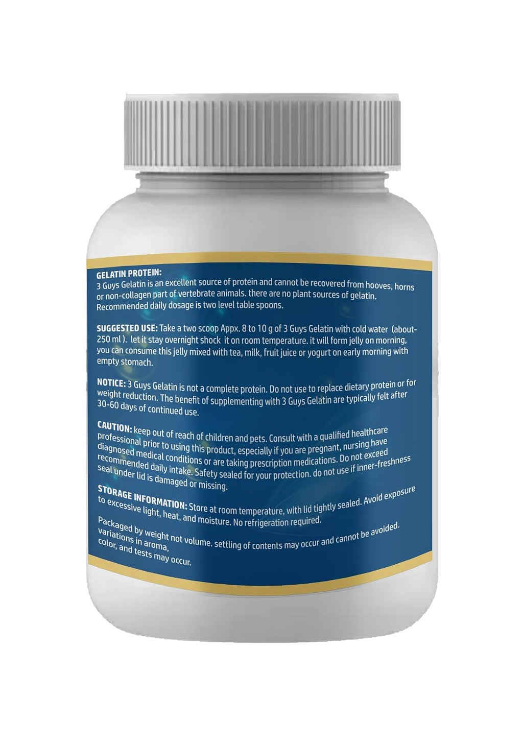 3 Guys Gelatin Powder for Joint Pain, 300 Gram