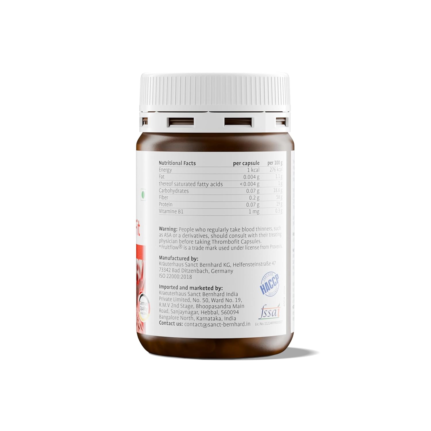 KrÃ¤uterhaus Sanct Bernhard Cardio Thrombo Fit Capsules | Heart & Blood Flow Support | Natural Formula for Healthy Cholesterol & BP | With Vitamin K2, Magnesium & Antioxidants | Vegan | 30 Capsules