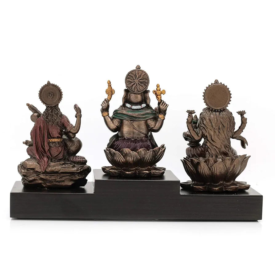 CraftVatika Resin Goddess Laxmi Ganesha Saraswati Showpiece Statue