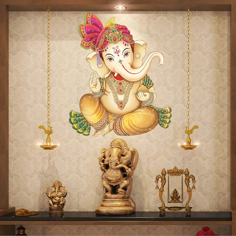 Rangoli White Glossy Vinyl Wall Sticker Premium Self-Adhesive Waterproof Design-1