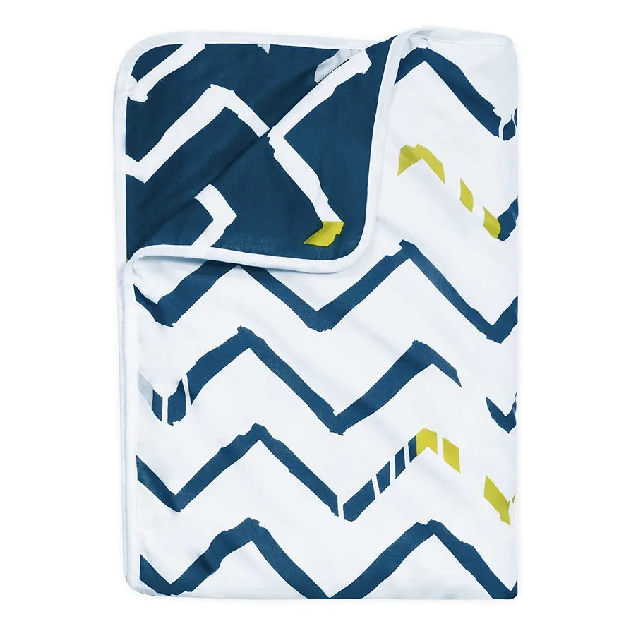 Divine Casa 120 GSM Microfiber Reversible Blanket Soft Printed All-Season AC Blanket Single Bed Colour Pastel Blue