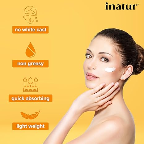 inatur Vitamin C Sunscreen + Moisturizer SPF 50 PA++++- 50 gms