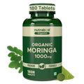 Nutrabud Moringa Tablet 1000mg - 180 Tablets - Moringa Leaves Powder Tablets for Immunity, Digestion & Energy - Certified Organic (180 Count (Pack of1))