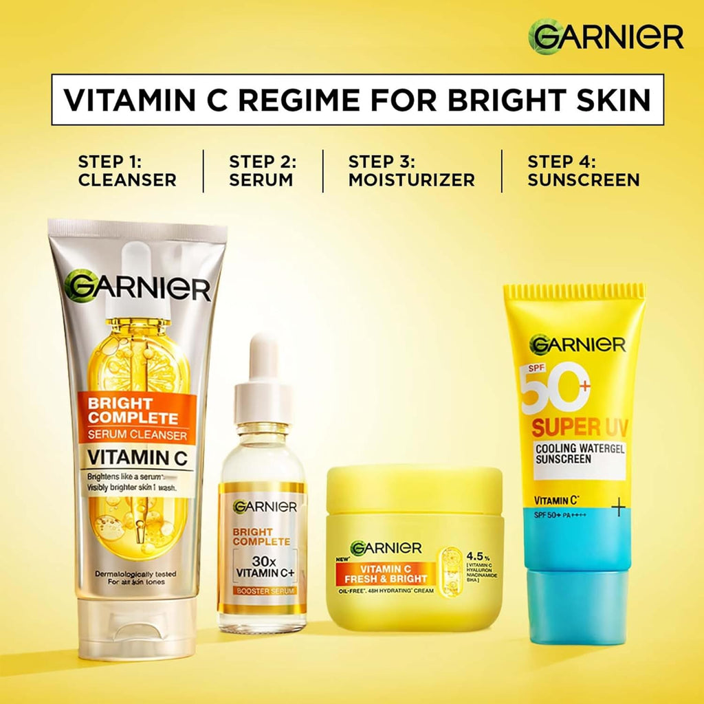 Garnier Bright Complete Serum Cleanser 150gm | Deep Cleansing Face Wash with Vitamin C for Brighter, Radiant Skin