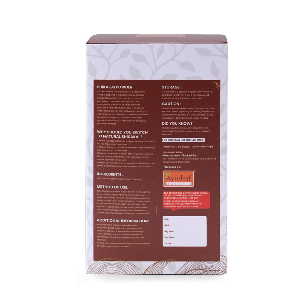 Ayurleaf Herbals Shikakai Powder | for Reduces Hair Fall & Hair Growth - 200 Gms