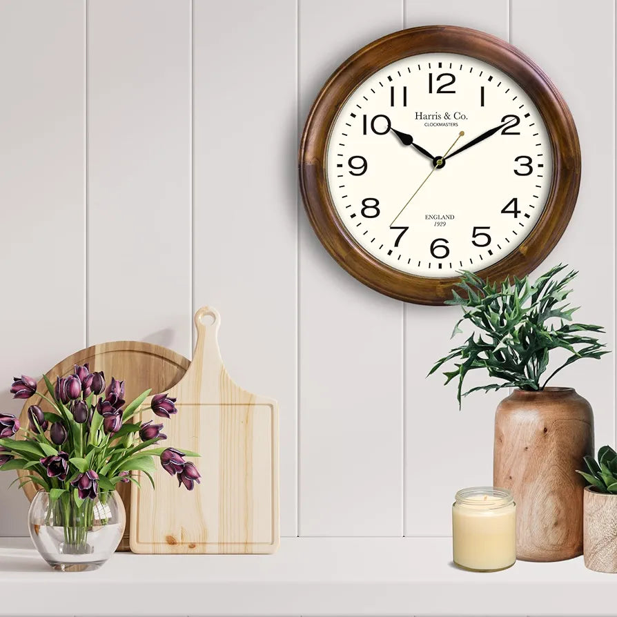 Harris & Co. Clockmasters Vintage Classic Design Analog Wall Clock- 14 Inch   Model - Old Compton Street