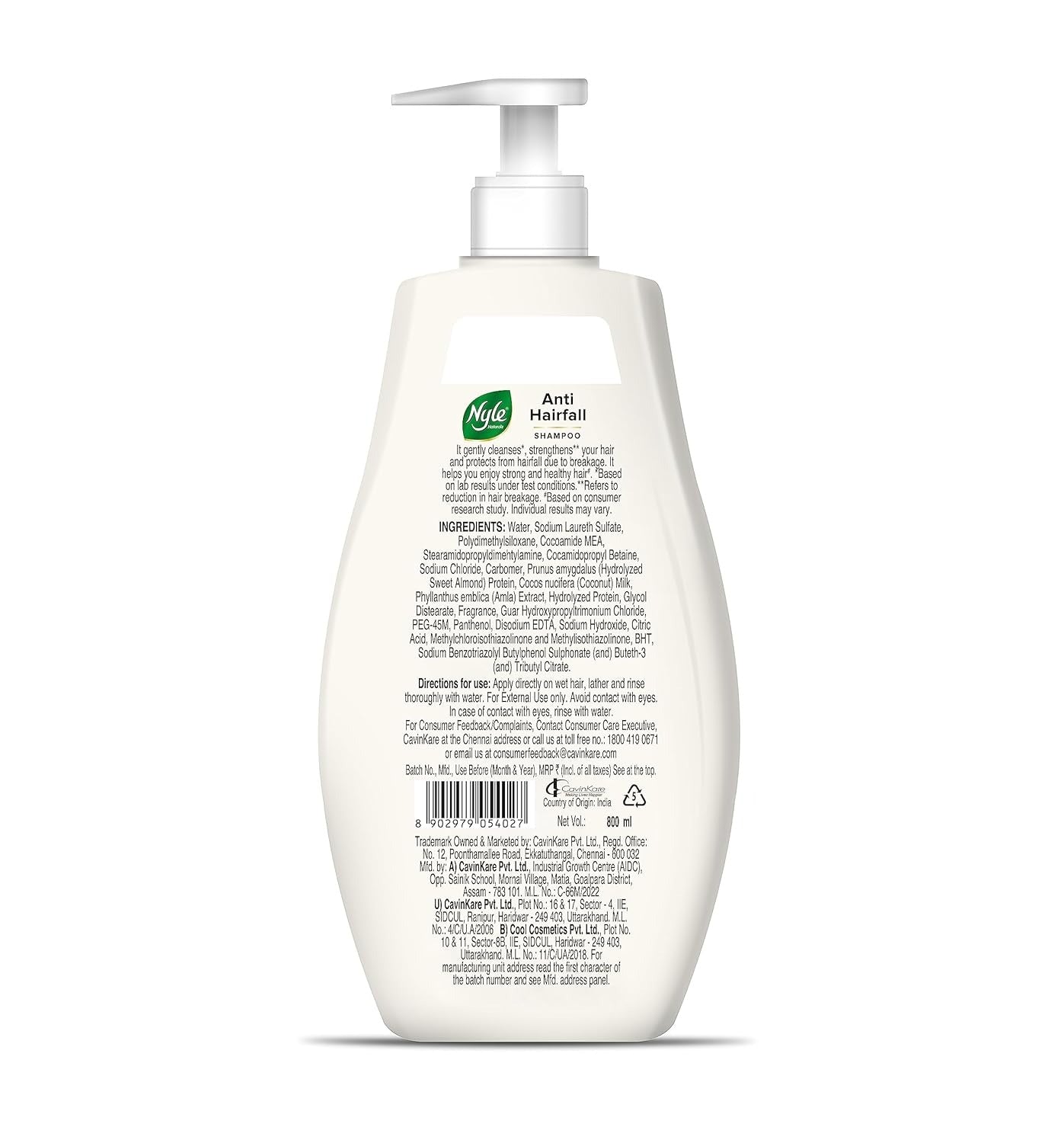 Nyle Naturals Anti-Hairfall Shampoo - 800 ml