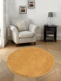 Saral Home Neo Shaggy Yarn Anti-Skid Round Mats Colour Glod