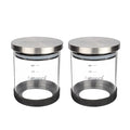 Femora Storage Jars Borosilicate Glass With Silicon Bottom Air Tight Jar With Steel Lid | 500 Ml | Pack of 2