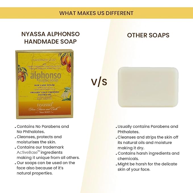 Nyassa Alphonso Handmade Sugar Soap - 150 Gms