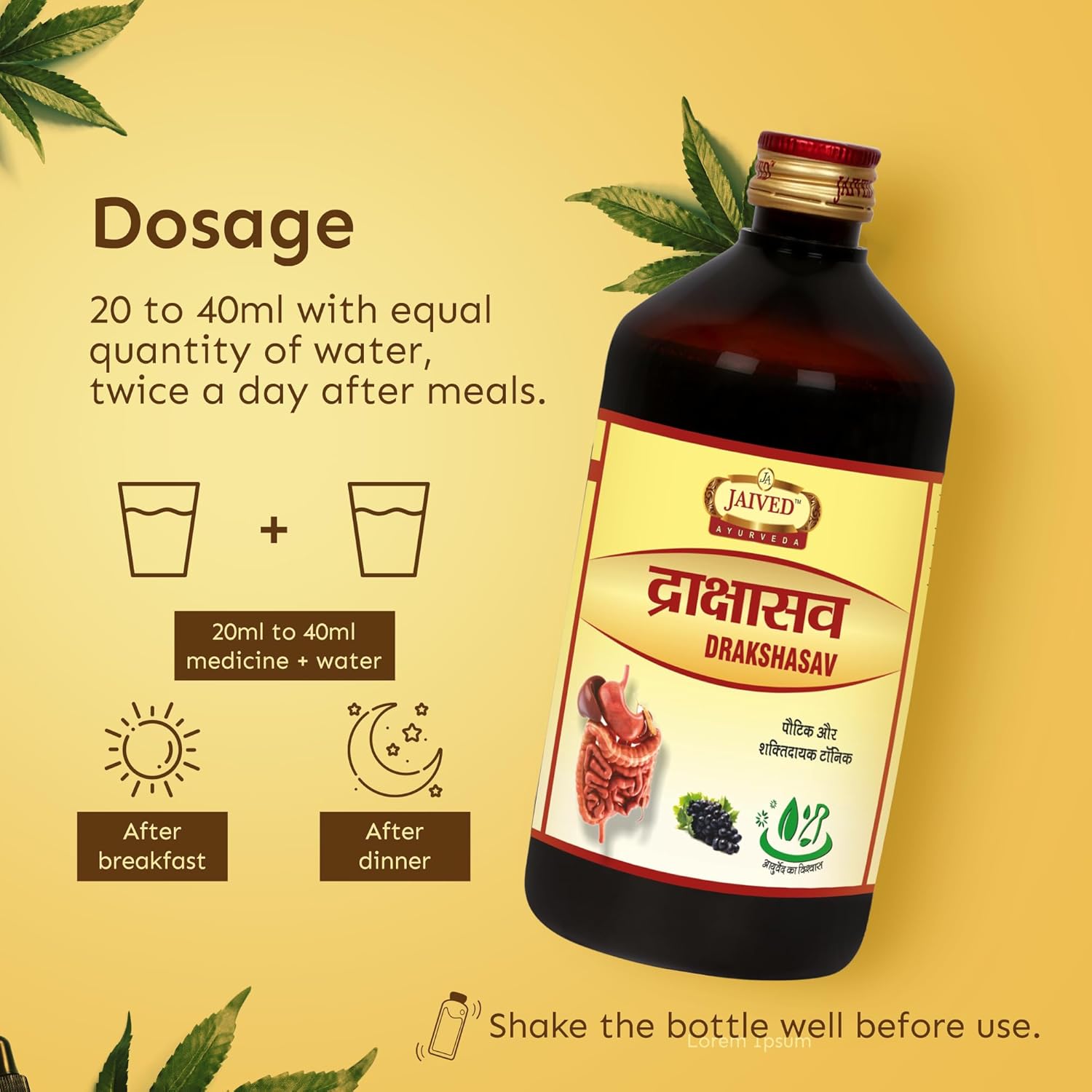 Jaived Ayurveda Drakshasav | Boost Energy, Improve Digestion | 450 Ml | Pack of 3