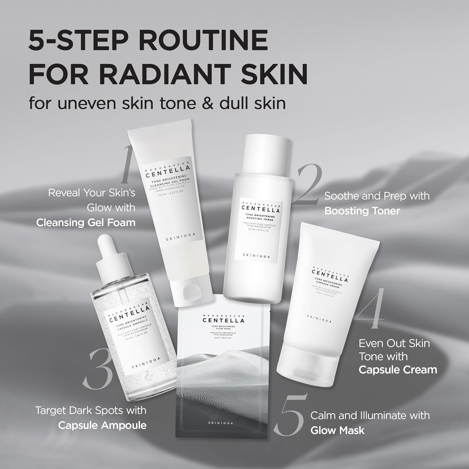 SKIN1004 Madagascar Centella Tone Brightening Capsule Ampoule | Calming Moisturizing Brightening | Sensitive Skin