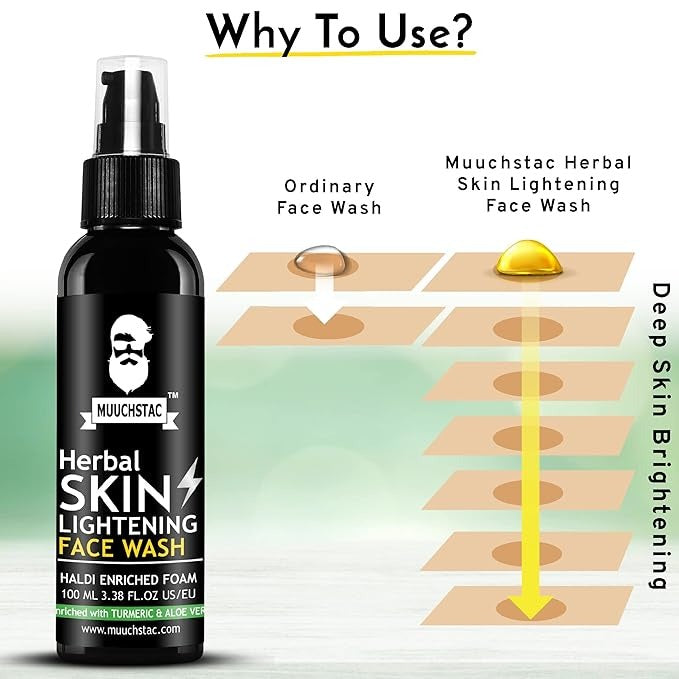 Muuchstac Herbal Skin Lightening Face Wash for Men - 100 ml