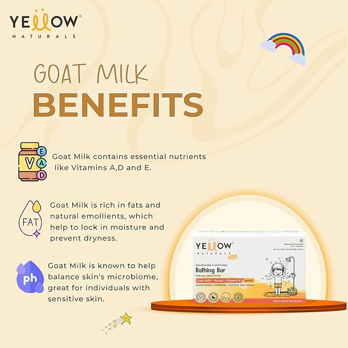 Yellow Naturals Nourishing and Soothing Bathing Bar for Kids - 75 gms