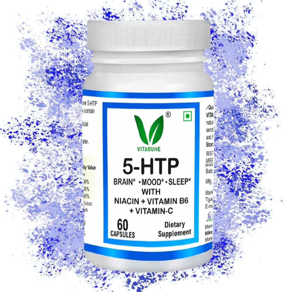VITARUHE® 5-HTP Plus Formula 200 Mg for Mood, Stress, and Sleep Support, 60 Vegan Capsules