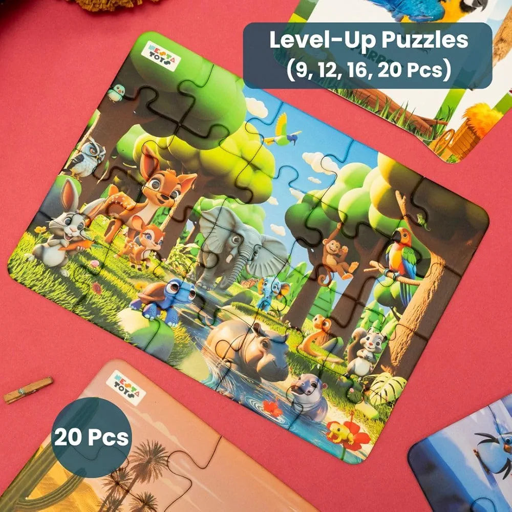 Nesta Toys Floor Puzzle & Game 4 in 1 Jigsaw Puzzle Habitat Educational Toy Gifts for Boys & Girls Ages 2, 3, 4, 5, 6 Years Stem Toys for Kids