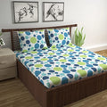 Divine Casa 144 TC Super Soft 100% Cotton Bedsheet for Double Bed  144 Thread Count Geometric Colour Blue Lagoon