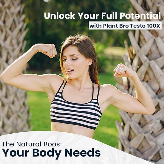 PlantBro Testo - 100x Capsules - 60 Capsules | 650 Mg | Helps in Supporting Endurance & Stamina