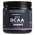 Nutrabay PRO BCAA 8:1:1 with Electrolytes 7000 mg Vegan BCAAs, 1000mg Electrolytes per Serving â€“ Intra/Post Workout Energy Drink â€“ Gluten & Dairy Free - 250g, Guava Punch