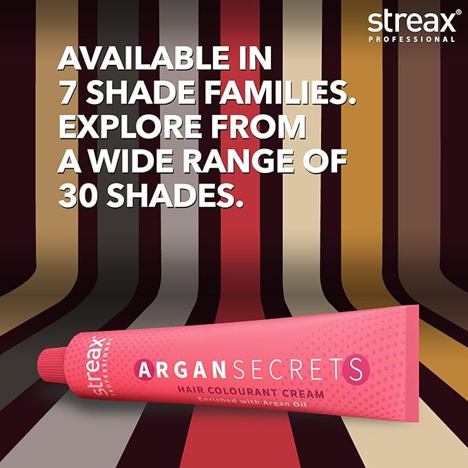 Streax Professional Argan Secrets Permanent Hair Colourant Cream - Ash Golden Blonde 8.31 - 60 gms