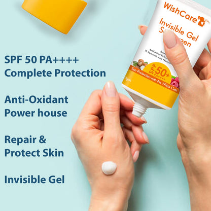 WishCare Invisible Gel Sunscreen SPF 50+ PA++++ - 50 gms