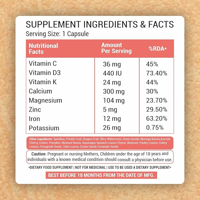 Prasatti Organic Plant Based Herbal Wellness Capsules - 60 Veg Caps