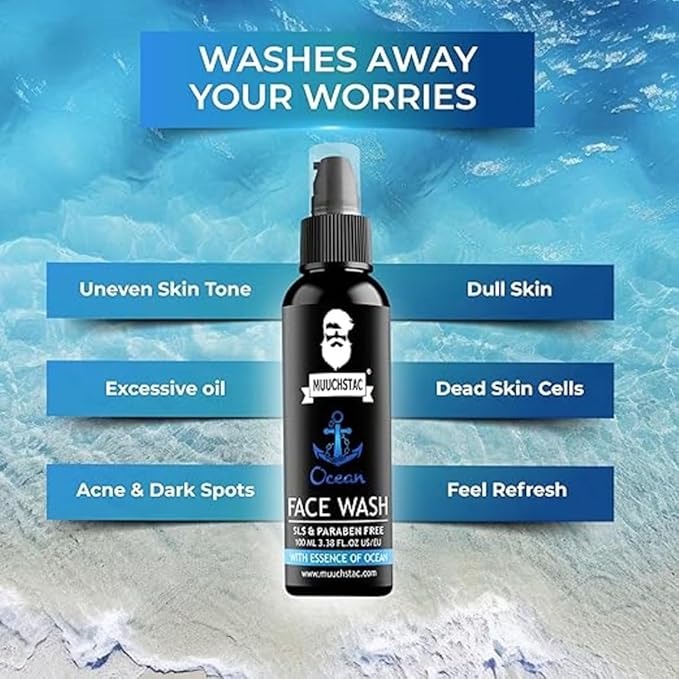 Muuchstac Ocean Face Wash for Men - 100 ml (Pack of 2)