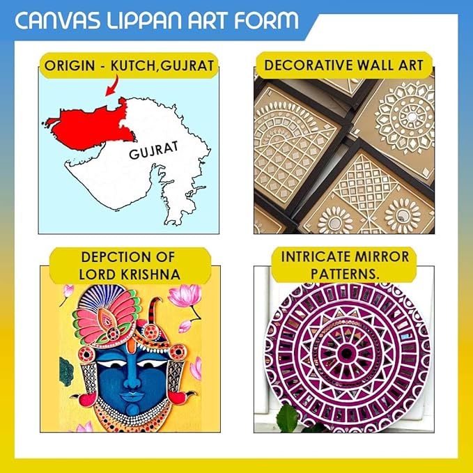 Solobolo Lippan Canvas Wall Art Decor for Living Room | Wall Hanging Art Kit | Great Home Living Room and Balcony Decor