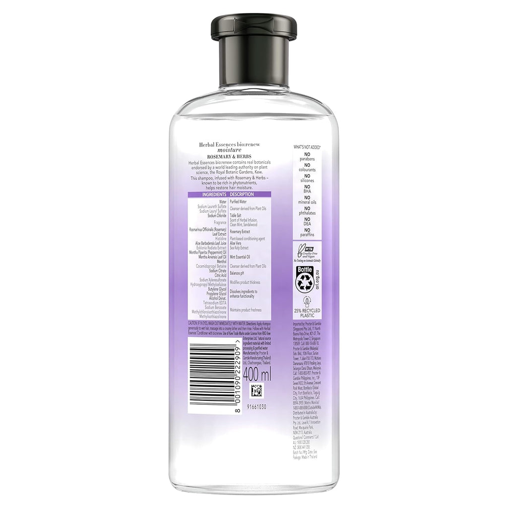 Herbal Essences Rosemary and Herbs Shampoo - 400 ml