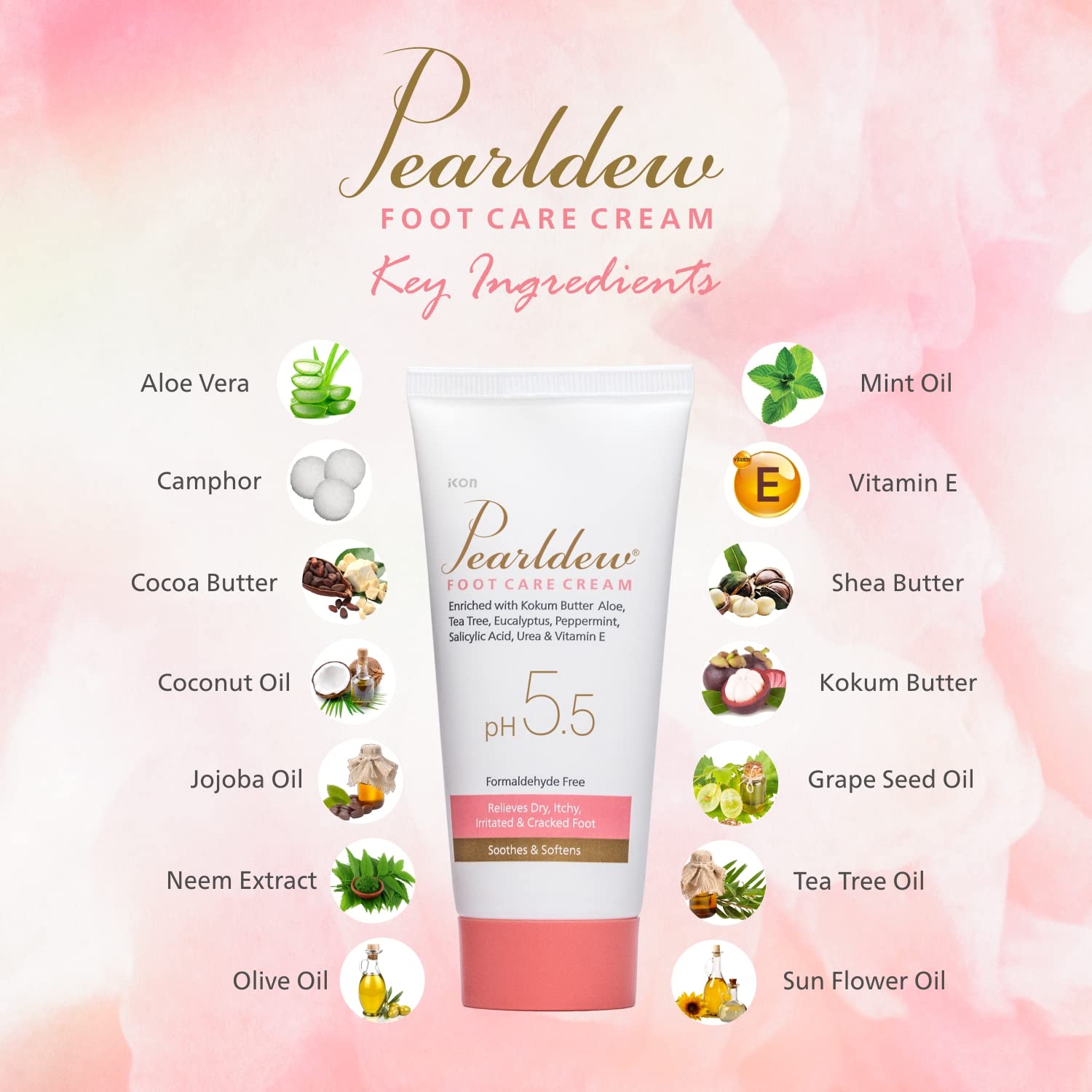 Pearldew Foot Care Cream - 60 Gms | Pack of 4