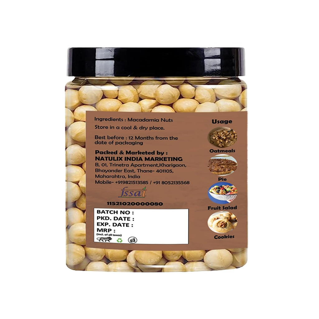 NatureOnus Macadamia Nuts 100gms | No Added Preservatives, Gluten-Free | Additive-Free Snack, Grade A, Crunchy, perfect for guilt-free snacking