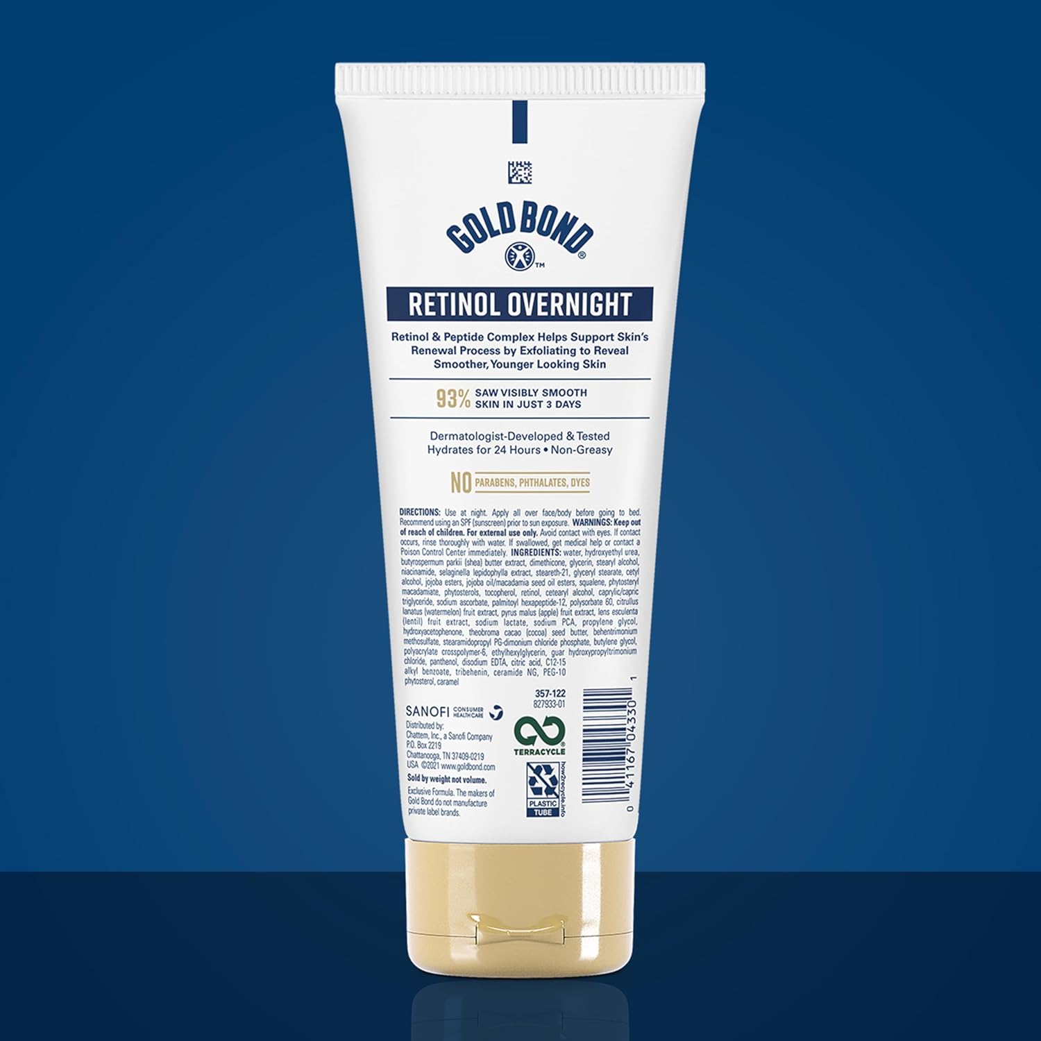 Gold Bond Age Renew Retinol Overnight Body & Face Lotion, With Retinol & Peptide Complex, for Dry Skin, 7 oz.
