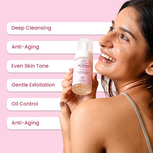 Earthraga HA + Retinol Foaming Face Wash - 100 ml