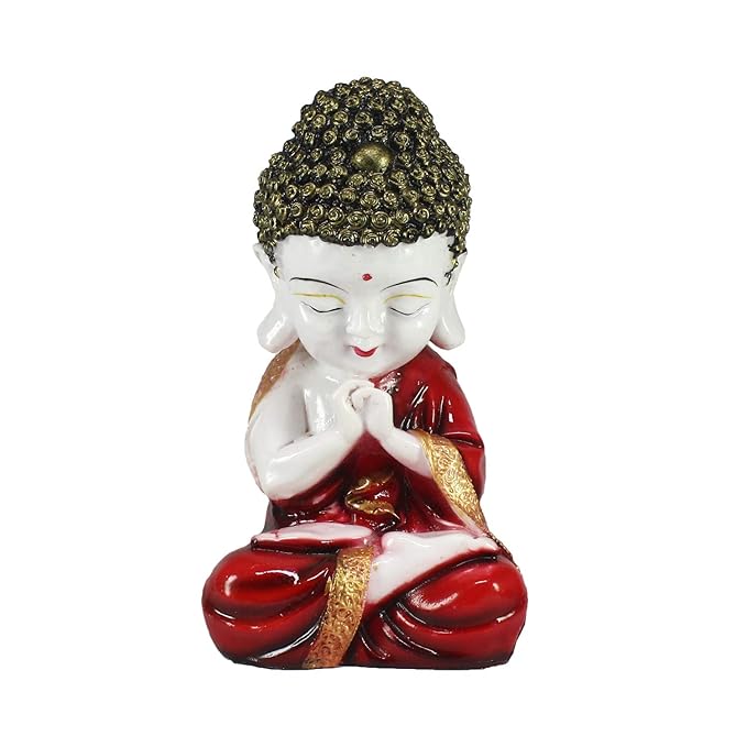 Ecraftindia Child Monk Figurine | Red