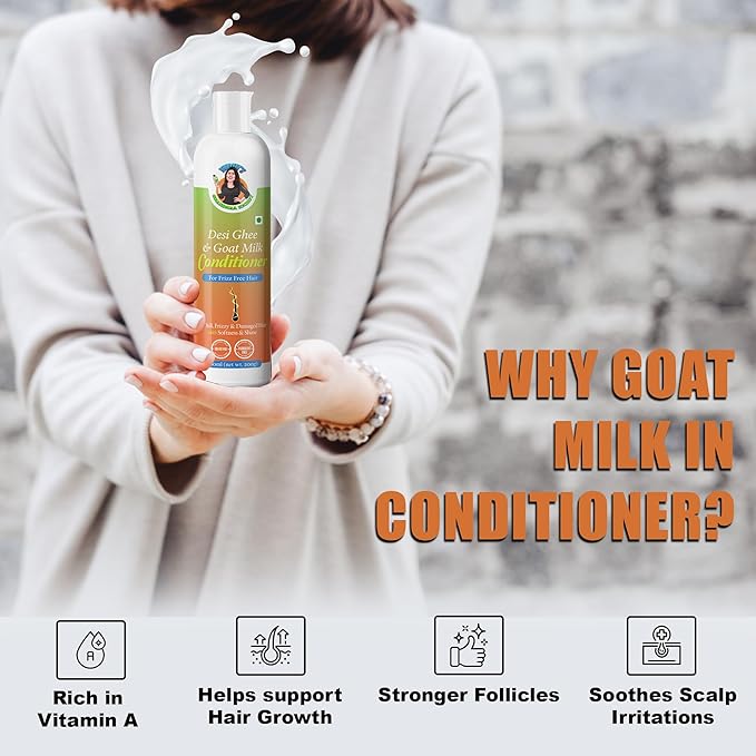 Nidhi's Grandmaa Secret Desi Ghee and Goat Milk Conditioner for Frizzy Hair - 200 Ml