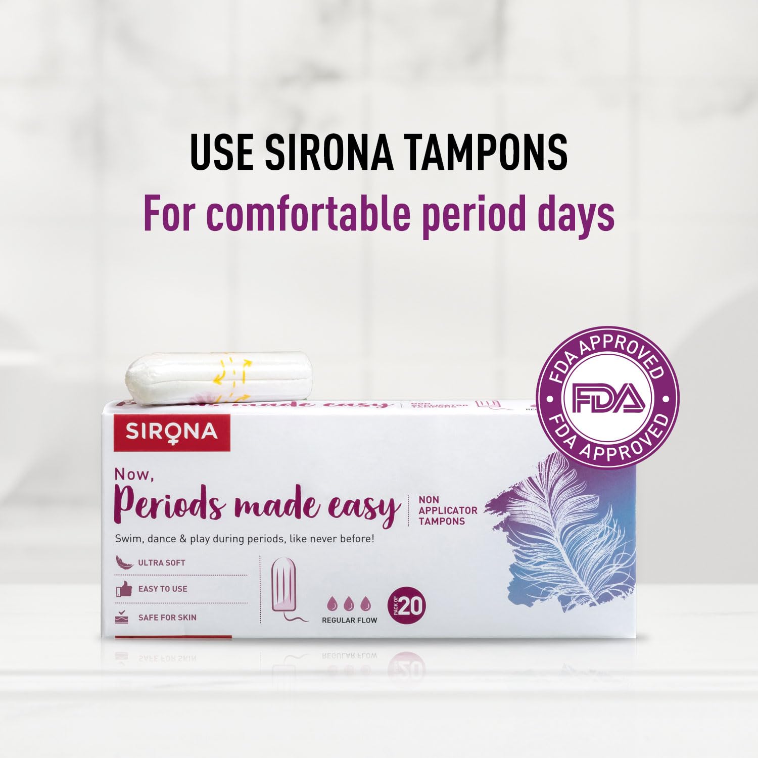 Sirona Disposable Period Panties for Women | L â€“ XL | 360Â° Sanitary Protection for Heavy Flow & Sirona Period Made Easy Tampons - 20 Piece | For Heavy Flow