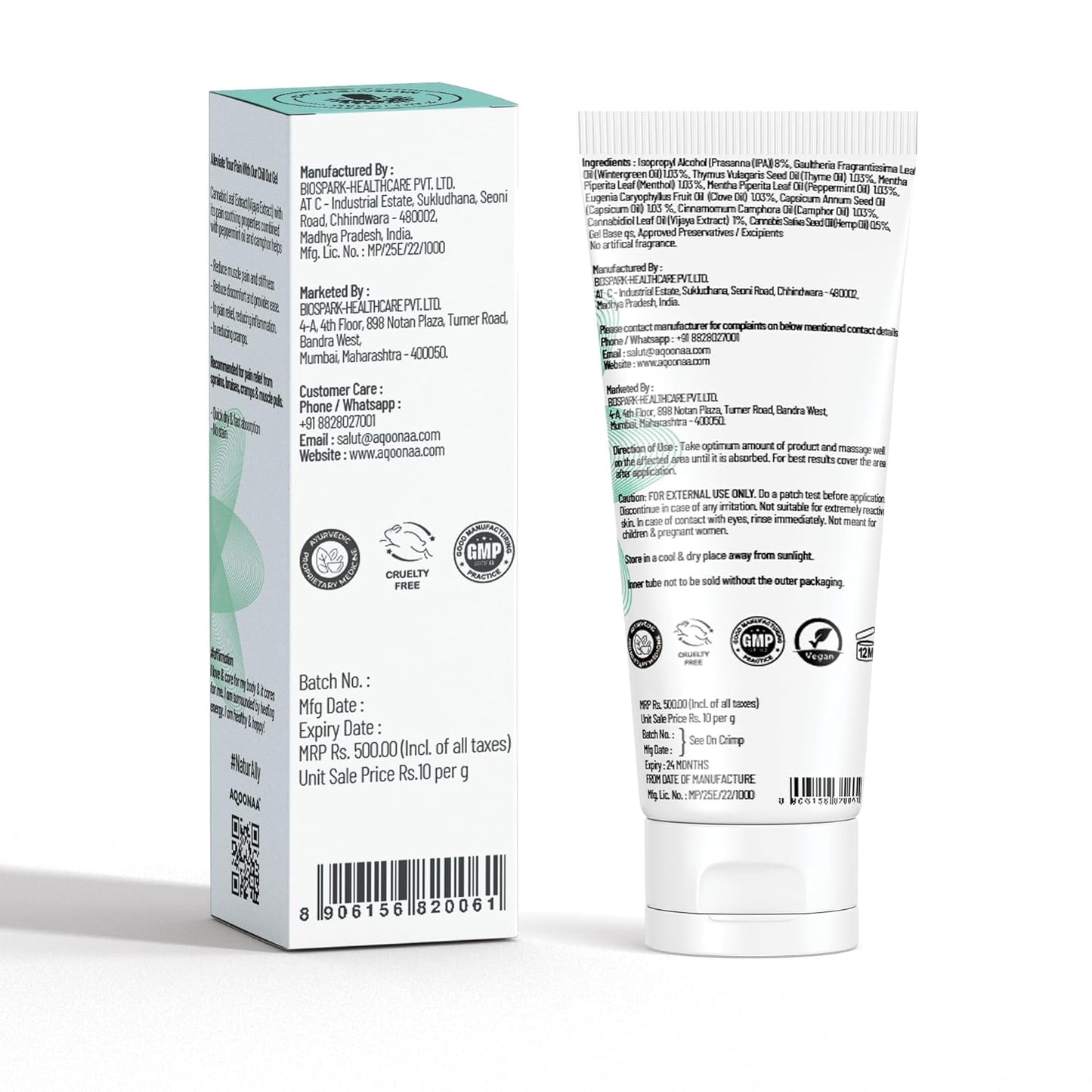 Aqoonaa Pain Relief Chill Out Gel - 50 gms