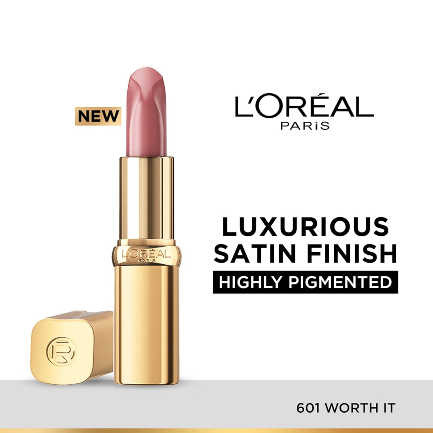 L'OREAL PARIS Color Riche Satin Lipstick- 601 Worth It, 4 Gm