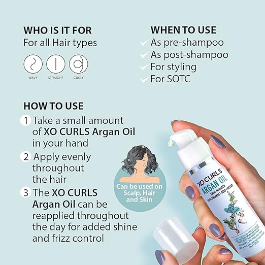 XO Curls Cold-Pressed Organic Argan Oil - 30 ml
