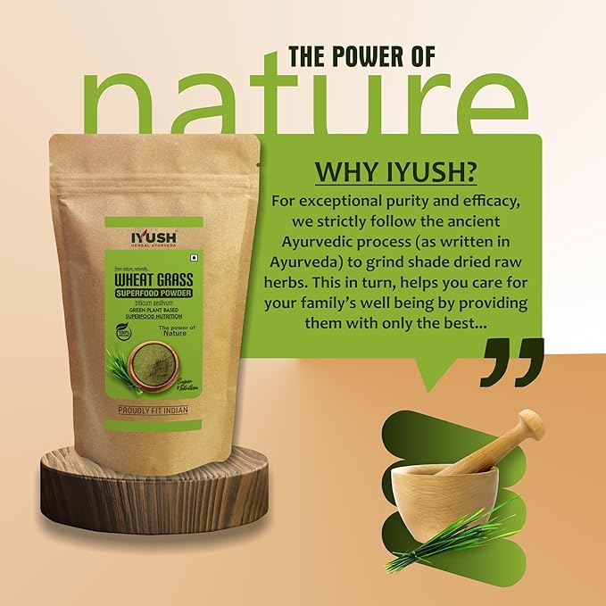 Iyush Herbal Ayurveda Wheat Grass Powder - 500 gms