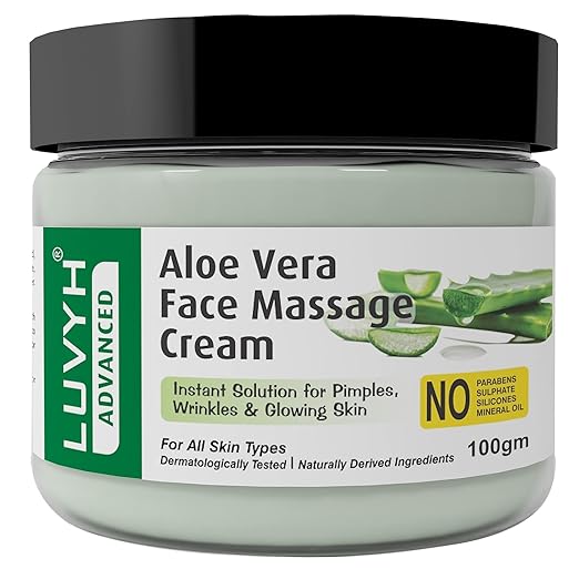 Luvyh Aloe Vera Face Massage Cream & Skin Moisturizer Cream - 100 gms