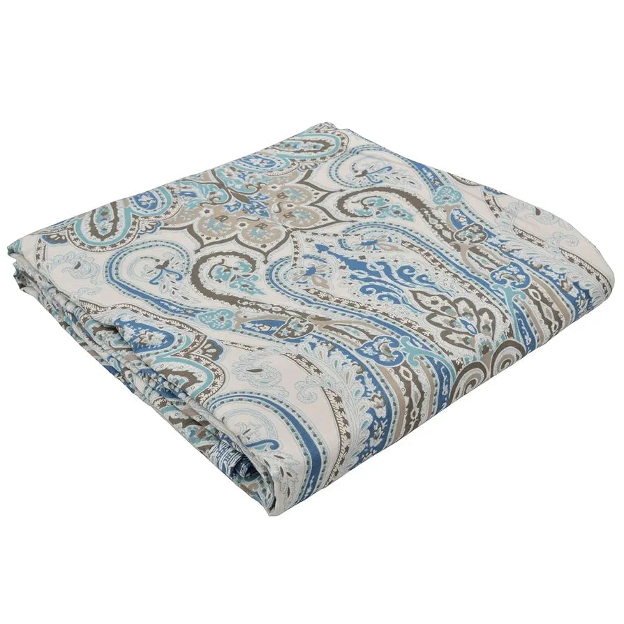 Trance Home Linen 100% Cotton Reversible Dohar Double Bed Size Jaipuri Printed Artisan Block Design Blanket Soft Lightweight Colour Nargis Blue