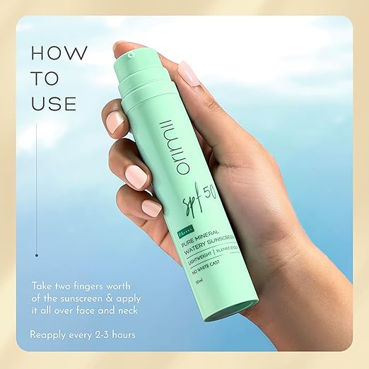 Orimii Pure Mineral Sunscreen SPF 50 with Watery Texture & Zero White Cast - 50 ml